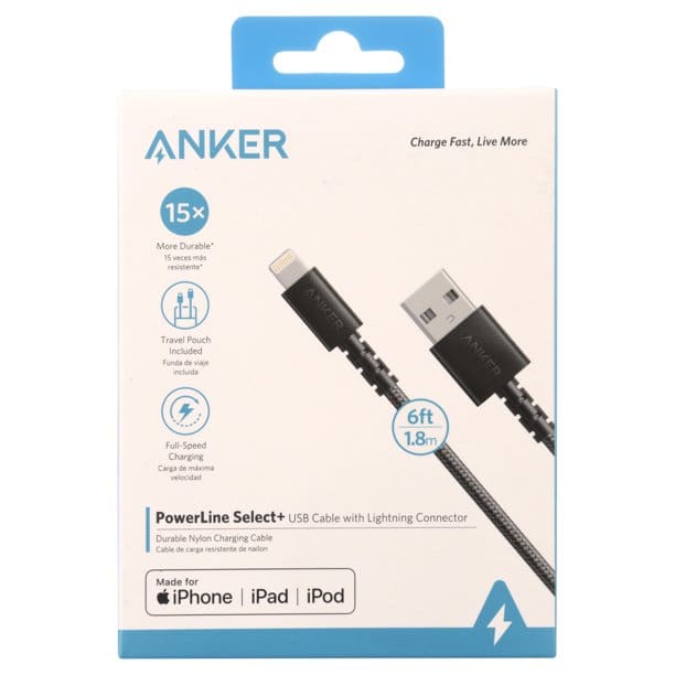 Buy Anker PowerLine Select + Lightning Cable Black (6ft) In Egypt ...