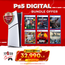 Used PS5 Digital Edition console  + 6 Games (fc 26 & gta v included)