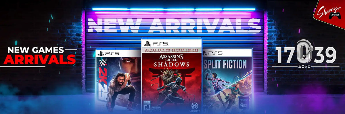 A banner promoting new PlayStation 5 game arrivals.