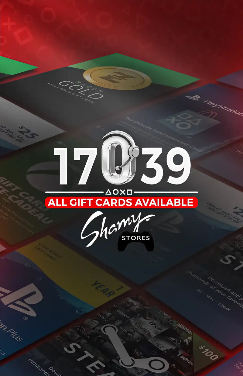 A collection of various digital gift cards, predominantly for gaming platforms.