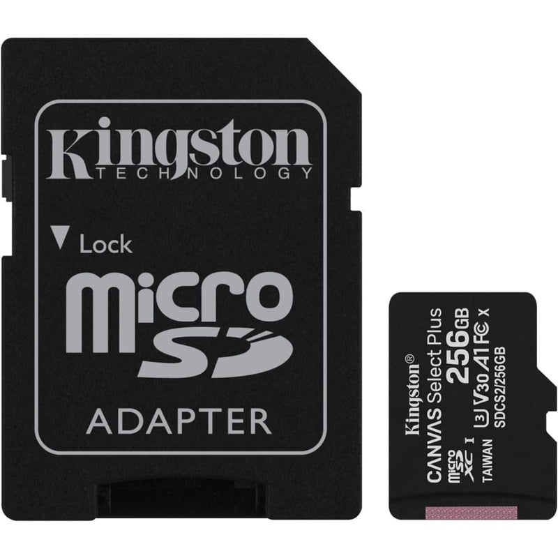 Buy Kingston 256gb Microsd Class 10 Canvas Select Plus Card with Sd Adaptor in Egypt | Shamy Stores