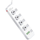 Buy Ldnio Sc4408 High Quality Universal Power Strip 5 Power Socket 4 Usb Ports 2500w Overload Protector - White in Egypt | Shamy Stores
