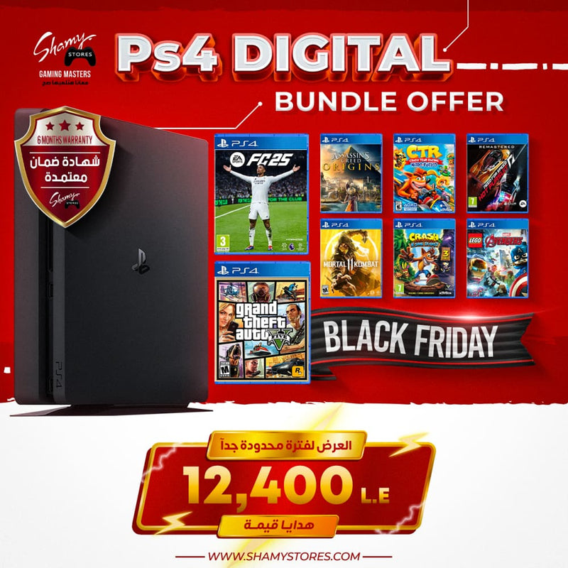 Buy Ps4 Slim 500gb Console + 8 Games Bundle Pack in Egypt | Shamy Stores