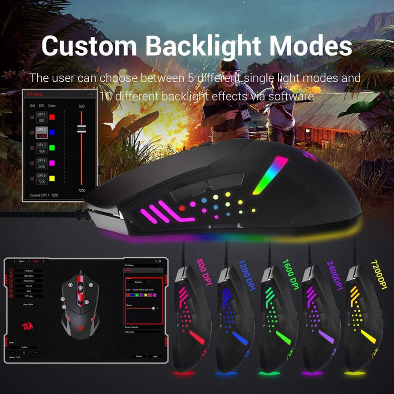 Buy Redragon M601 Rgb Cenrophorus 7200 Dpi Gaming Mouse in Egypt | Shamy Stores