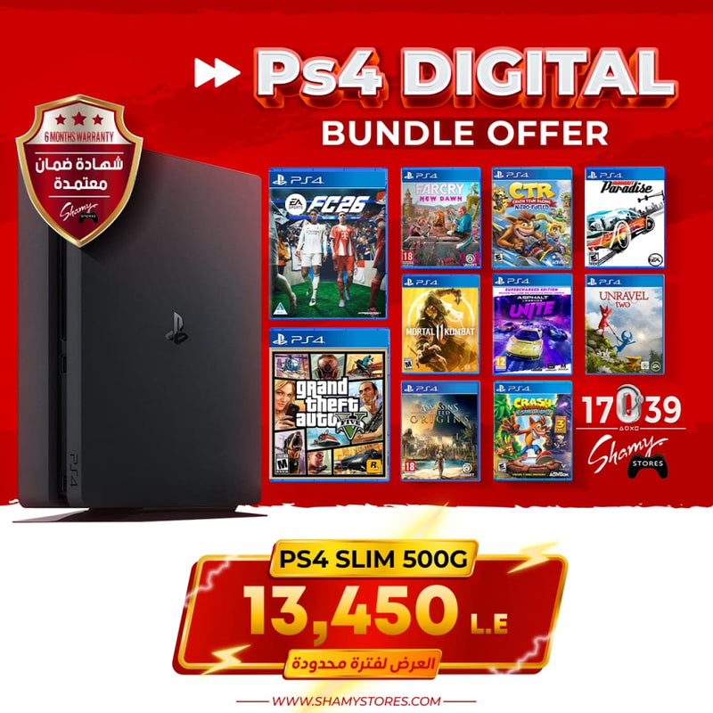 Buy Ps4 Digital Bundle Used with 10 Games in Egypt | Shamy Stores