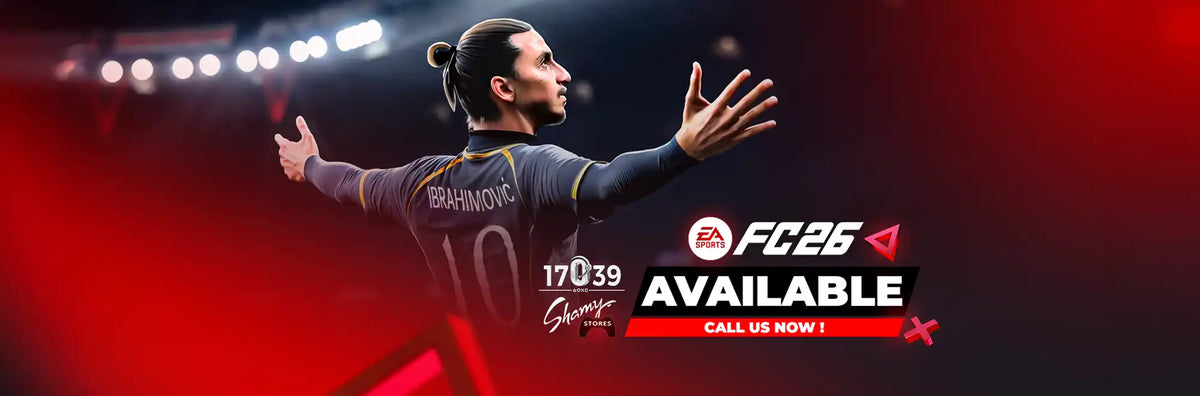 A video game advertisement featuring a soccer player.