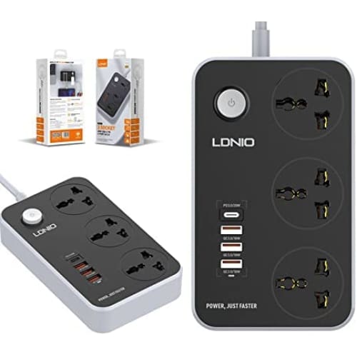 Buy Ldnio Sc3412 Pd Fast Charge 3 Sockets With 3 Usb Port Hub In Egypt | Shamy Stores