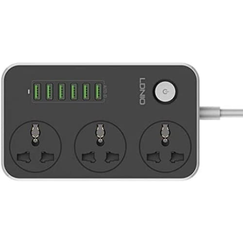 Buy Ldnio Sc3604 Power Strip 3 Sockets with 6 Usb Port Hub in Egypt | Shamy Stores