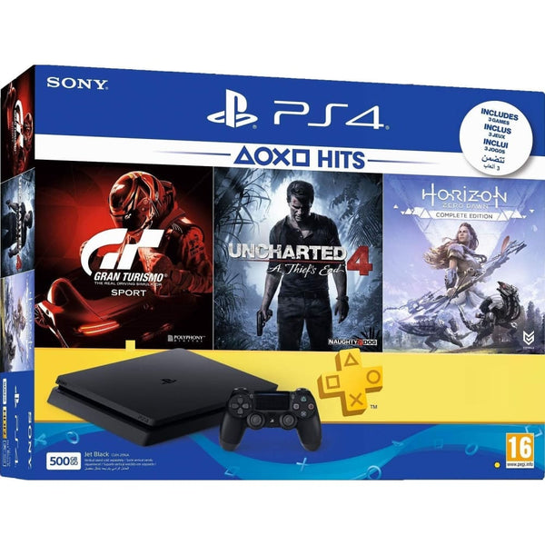 Buy Sony Playstation 4 Slim 500 Gb And Uncharted 4 And Gran Turismo And Horizon Zero Dawn In Egypt | Shamy Stores